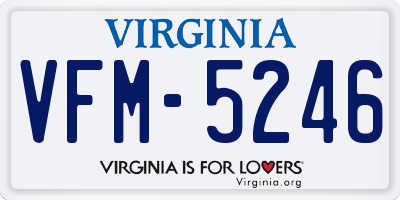 VA license plate VFM5246