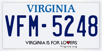 VA license plate VFM5248