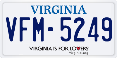 VA license plate VFM5249