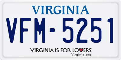 VA license plate VFM5251