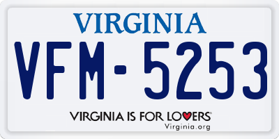 VA license plate VFM5253