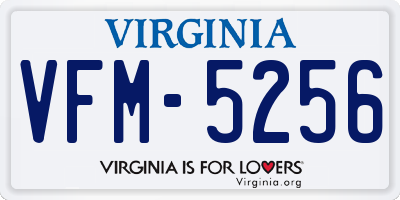 VA license plate VFM5256