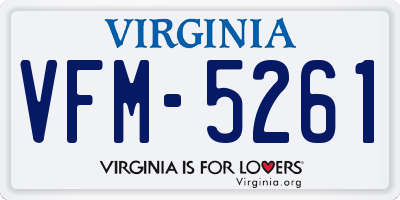 VA license plate VFM5261
