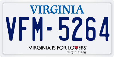 VA license plate VFM5264