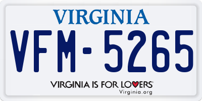 VA license plate VFM5265