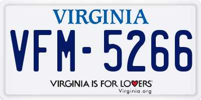 VA license plate VFM5266