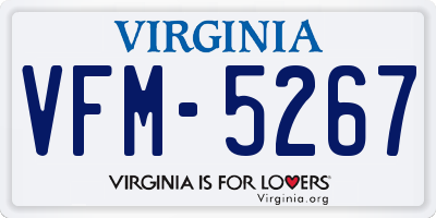 VA license plate VFM5267