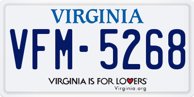 VA license plate VFM5268
