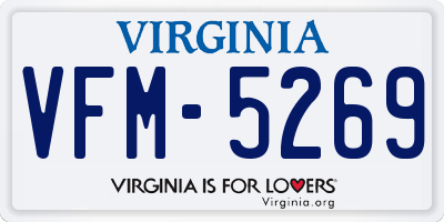 VA license plate VFM5269