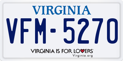 VA license plate VFM5270