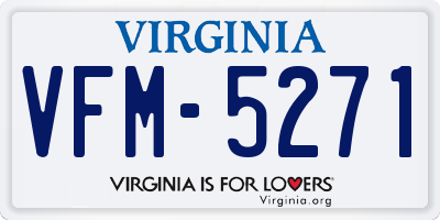 VA license plate VFM5271