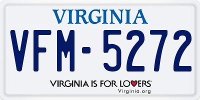 VA license plate VFM5272