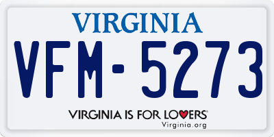 VA license plate VFM5273