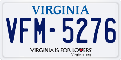 VA license plate VFM5276
