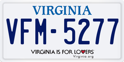 VA license plate VFM5277