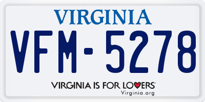 VA license plate VFM5278