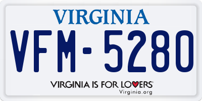 VA license plate VFM5280