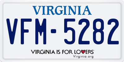 VA license plate VFM5282