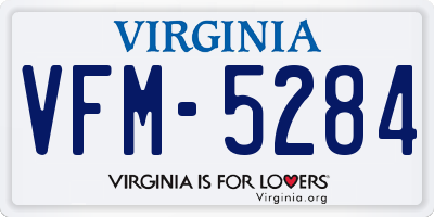 VA license plate VFM5284