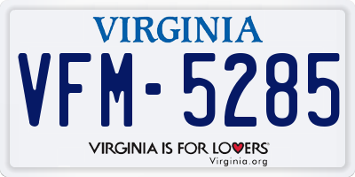 VA license plate VFM5285