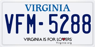 VA license plate VFM5288