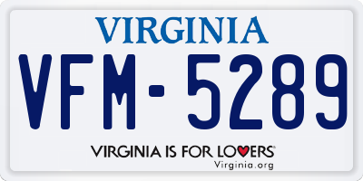 VA license plate VFM5289