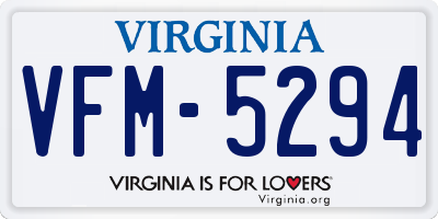 VA license plate VFM5294