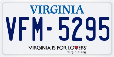 VA license plate VFM5295