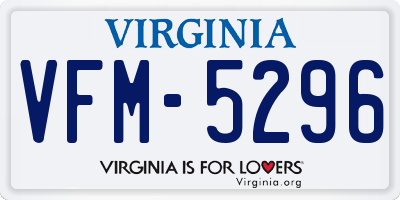 VA license plate VFM5296