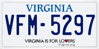 VA license plate VFM5297