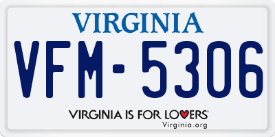 VA license plate VFM5306