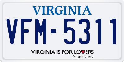 VA license plate VFM5311