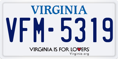 VA license plate VFM5319