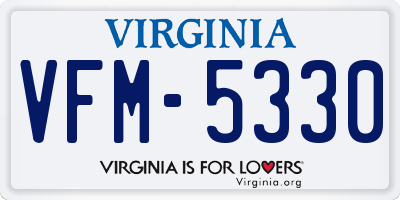 VA license plate VFM5330