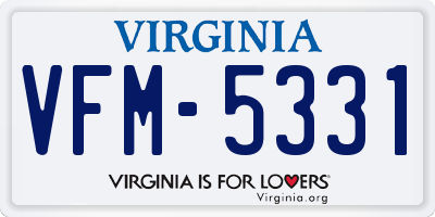 VA license plate VFM5331