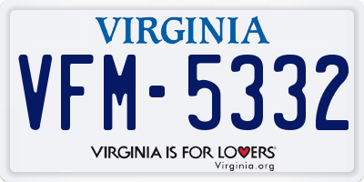 VA license plate VFM5332