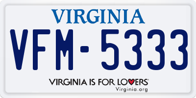 VA license plate VFM5333