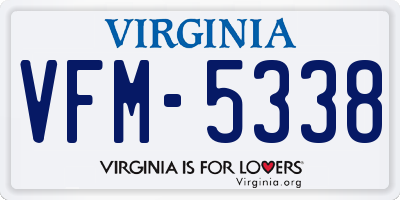 VA license plate VFM5338