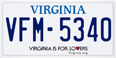 VA license plate VFM5340