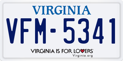 VA license plate VFM5341