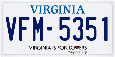 VA license plate VFM5351