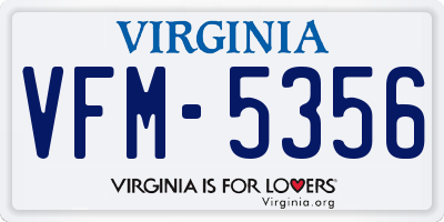 VA license plate VFM5356