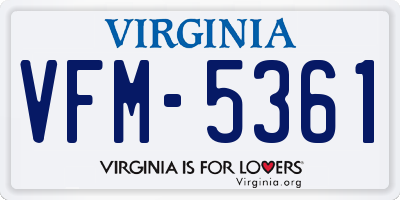 VA license plate VFM5361