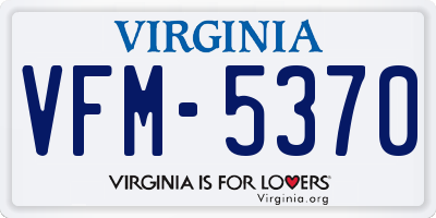 VA license plate VFM5370