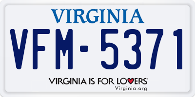 VA license plate VFM5371