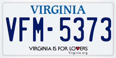 VA license plate VFM5373