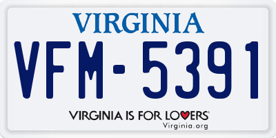 VA license plate VFM5391