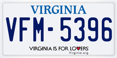 VA license plate VFM5396