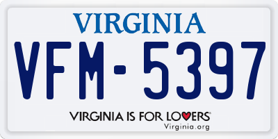VA license plate VFM5397