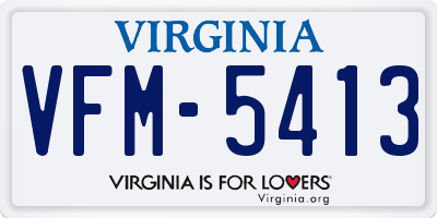 VA license plate VFM5413